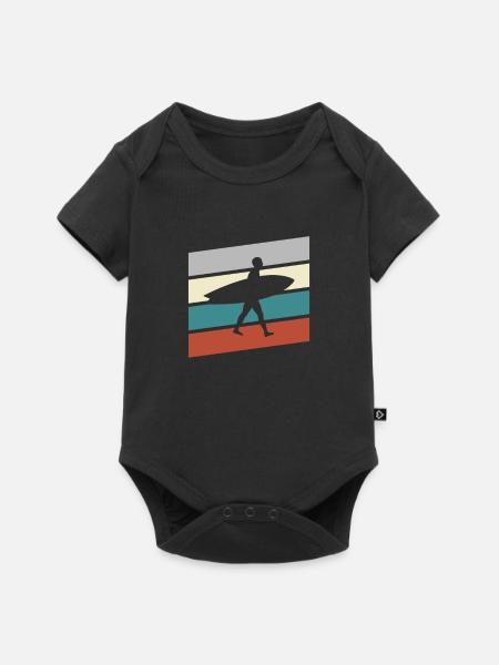 Surfen Retro - Baby Premium Kurzarmbody - Schwarz