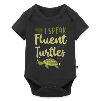 Tortue de mer Je parle couramment - Body à manches courtes Premium Bébé - noir - Devant