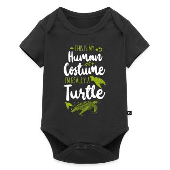 tortue de mer c’est mon - Body à manches courtes Premium Bébé - noir - Devant