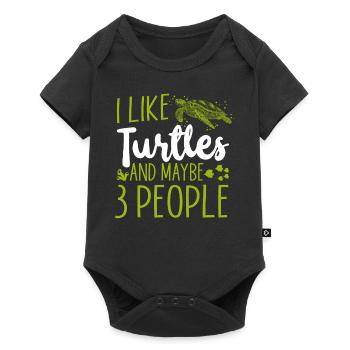 Sea Turtle Tortoise I Like Turtles - Baby Premium Kurzarmbody - Schwarz - Vorne