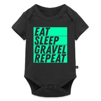 Manger Dormir Gravel Répéter Gravel Vélo Cycliste - Body à manches courtes Premium Bébé - noir - Devant