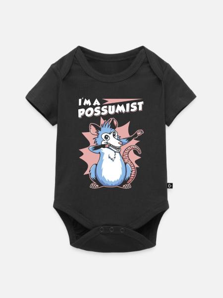Opossum Spruch - Baby Premium Kurzarmbody - Schwarz