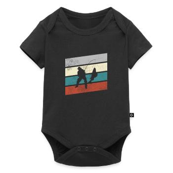 Fishing Retro - Baby Premium short-sleeve bodysuit - black - Front