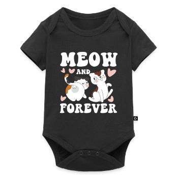 Meow And Forever - Baby Premium Kurzarmbody - Schwarz - Vorne