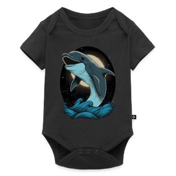 Cute Cartoon Dolphin Lover Funny Dolphin - Baby Premium short-sleeve bodysuit - black - Front