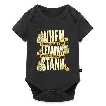 When Life Gives You Lemons Open Lemonade Stand - Baby Premium Kurzarmbody - Schwarz - Vorne
