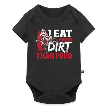 Je mange plus de saleté que de nourriture Motocross Dirt Bike - Body à manches courtes Premium Bébé - noir - Devant
