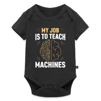 Machine Learning AI Robotics - My Job Is To Teach - Baby Premium Kurzarmbody - Schwarz - Vorne
