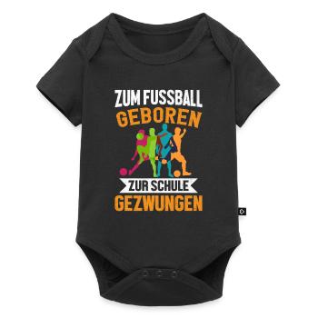 Fussball Schule Schüler Kind - Baby Premium Kurzarmbody - Schwarz - Vorne
