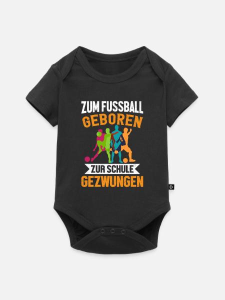 Fussball Schule Schüler Kind - Baby Premium Kurzarmbody - Schwarz