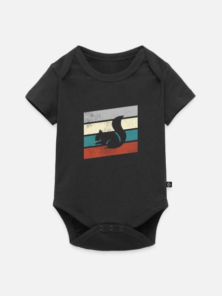 Eichhörnchen Retro - Baby Premium Kurzarmbody - Schwarz