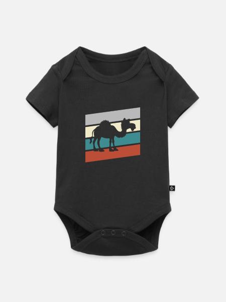 Dromedar Retro - Baby Premium Kurzarmbody - Schwarz