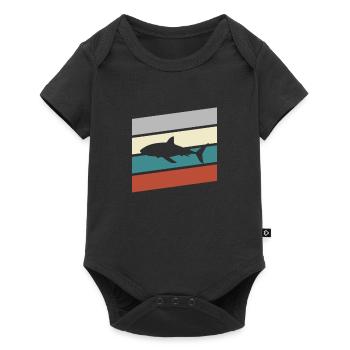 Shark Retro - Baby Premium short-sleeve bodysuit - black - Front