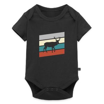 Hirsch Retro - Baby Premium short-sleeve bodysuit - black - Front