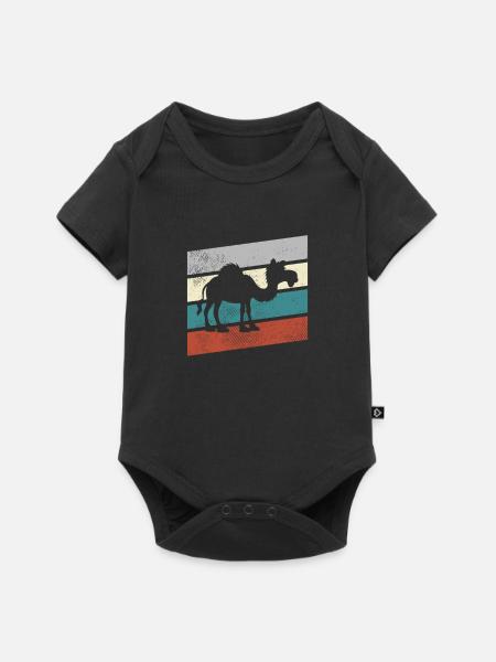 Dromedar Retro - Baby Premium Kurzarmbody - Schwarz