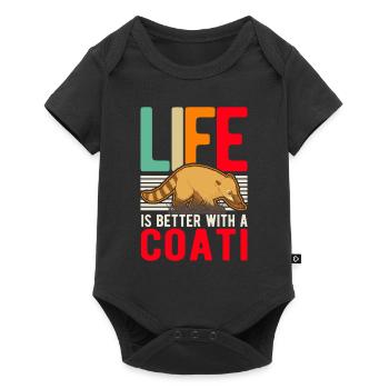 Life is better with a coati - Baby Premium short-sleeve bodysuit - black - Front
