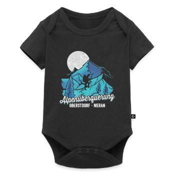 Alpenüberquerung Oberstdorf Meran Pilgerweg - Baby Premium Kurzarmbody - Schwarz - Vorne