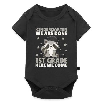 Kids Kindergarten graduate raccoon 1st grade - Baby Premium short-sleeve bodysuit - black - Front