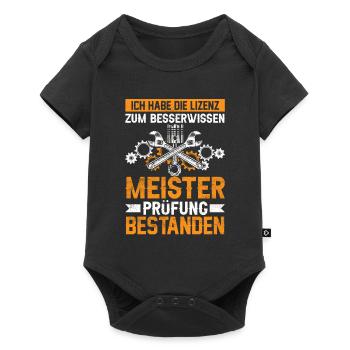 Meisterprüfung bestanden Meistertitel - Baby Premium Kurzarmbody - Schwarz - Vorne