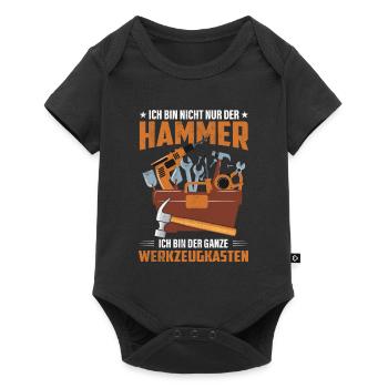 Hammer Werkzeugkasten Handwerker Geschenk - Baby Premium Kurzarmbody - Schwarz - Vorne