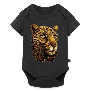Cheetah Illustration Wild Cat Wildlife Lover - Baby Premium short-sleeve bodysuit - black - Front