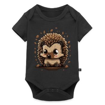 Mignon hérisson Kawaii Anime Forest Animal Hedgehogs - Body à manches courtes Premium Bébé - noir - Devant