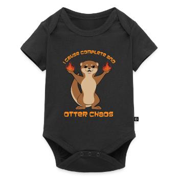 Otter - Baby Premium Kurzarmbody - Schwarz - Vorne