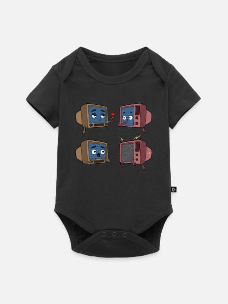 Fernsehen Liebe Paar - Baby Premium Kurzarmbody - Schwarz