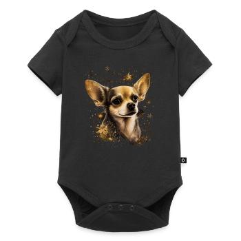 Chihuahua - Chien Mignon Jaune Or Couleur Amour - Body à manches courtes Premium Bébé - noir - Devant