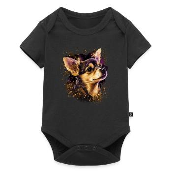 Chihuahua - Chien Mignon Jaune Or Couleur Amour - Body à manches courtes Premium Bébé - noir - Devant