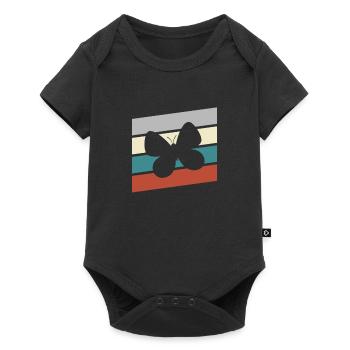 Papillon Rétro - Body à manches courtes Premium Bébé - noir - Devant