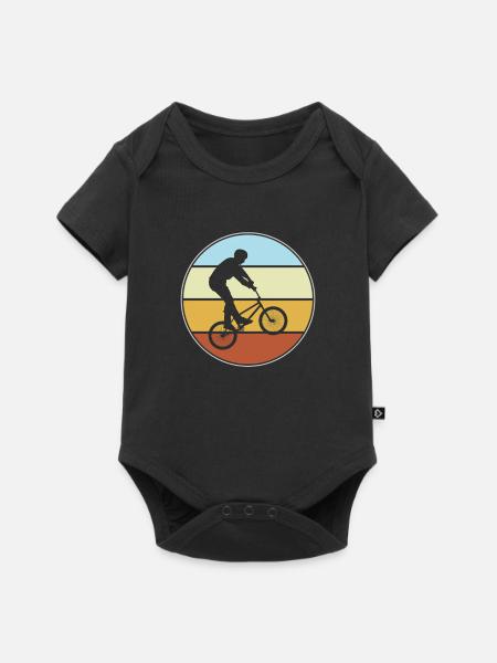 bmx retro - Baby Premium Kurzarmbody - Schwarz