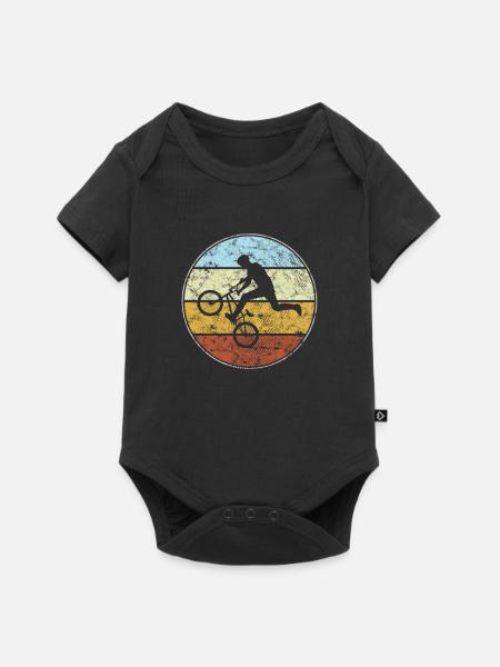 bmx retro - Baby Premium Kurzarmbody - Schwarz