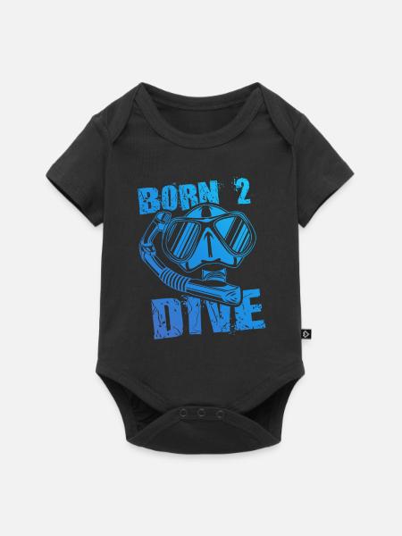 geboren zu tauchen - Baby Premium Kurzarmbody - Schwarz
