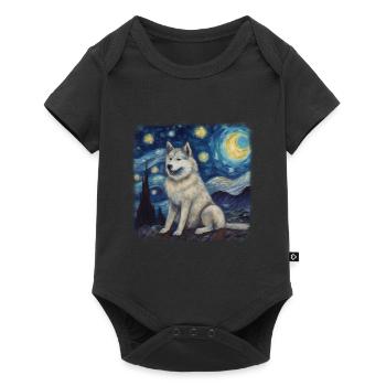 Malamute d’Alaska Van Gogh nuit étoilée - Body à manches courtes Premium Bébé - noir - Devant