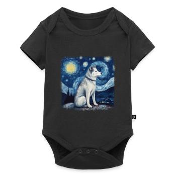 Malamute d’Alaska Van Gogh nuit étoilée - Body à manches courtes Premium Bébé - noir - Devant