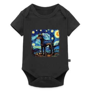 Nuit étoilée australienne Kelpie Van Gogh - Body à manches courtes Premium Bébé - noir - Devant