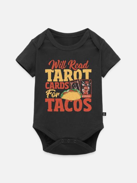 Tarotkartenleser Liest Tarotkarten für Tacos - Baby Premium Kurzarmbody - Schwarz