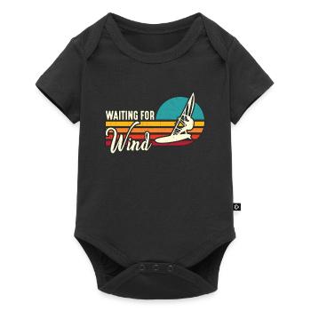 Windsurfing Waiting For Wind Retro Water Sports - Baby Premium Kurzarmbody - Schwarz - Vorne