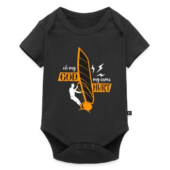 Planche à voile Oh mon Dieu Mes bras blessés Aime la planche de surf - Body à manches courtes Premium Bébé - noir - Devant