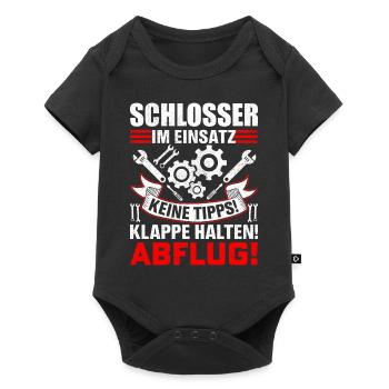 Schlosser im Einsatz Geschenkidee - Baby Premium Kurzarmbody - Schwarz - Vorne