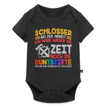 Schlosser bei der Arbeit Geschenkidee Schlosserei - Baby Premium Kurzarmbody - Schwarz - Vorne