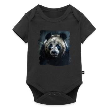 Pandas réaliste Panda Panda géant - Body à manches courtes Premium Bébé - noir - Devant