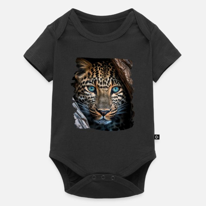 Leoparden Leoparde realistic Leopard - Baby Premium Kurzarmbody - Schwarz