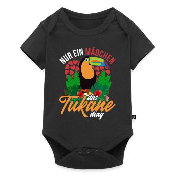 Tropischer Vogel Mädchen Geschenk Exotisches Tukan - Baby Premium Kurzarmbody - Schwarz - Vorne