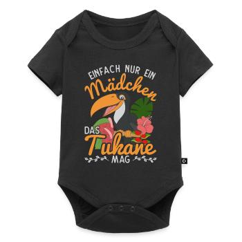 Exotischer Vogel Mädchen Geschenk Tropisches Tukan - Baby Premium Kurzarmbody - Schwarz - Vorne