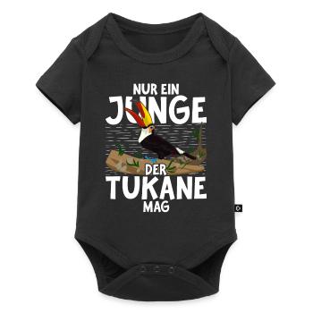 Tropischer Vogel Jungen Geschenk Exotisches Tukan - Baby Premium Kurzarmbody - Schwarz - Vorne