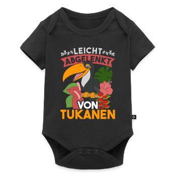 Exotisches Tier Vogel Geschenk Lustiges Tukan - Baby Premium Kurzarmbody - Schwarz - Vorne