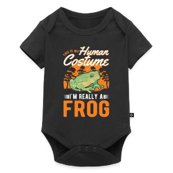 Grenouille Halloween Rainette - Body à manches courtes Premium Bébé - noir - Devant