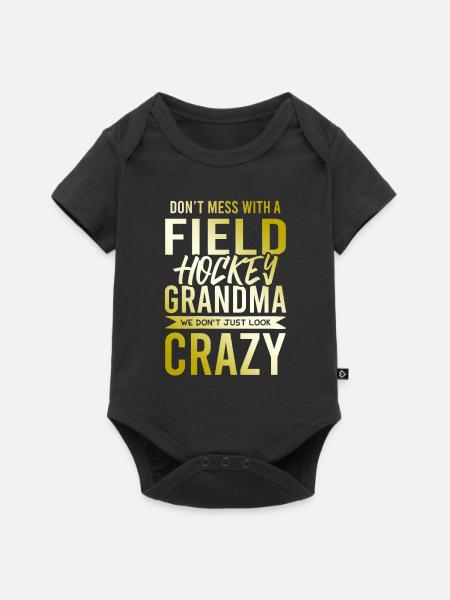fieldhockey großmutter - Baby Premium Kurzarmbody - Schwarz